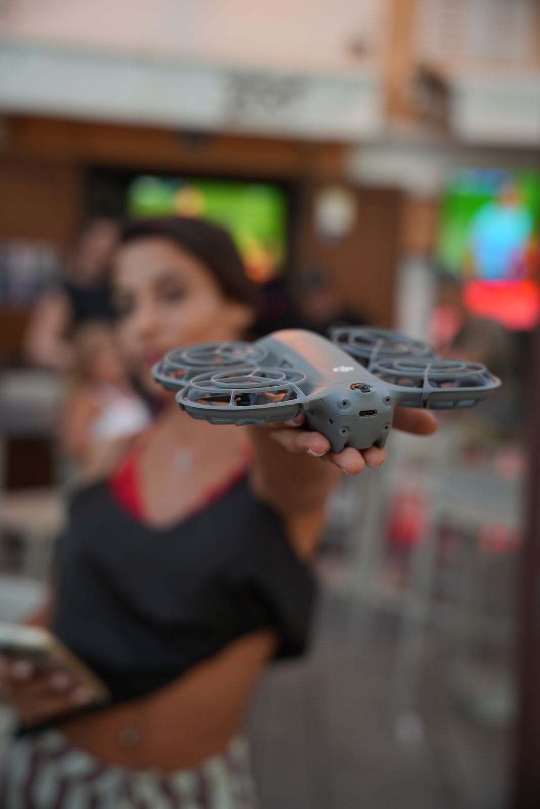El drone listo para despegar